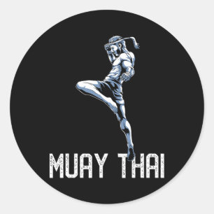 Adesivo Redondo Muay Thai Tiger - Nak Muay, Presente de Kickboxing