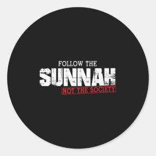 Adesivo Redondo Muçulmano dizendo citação islâmica segue Sunnah nã
