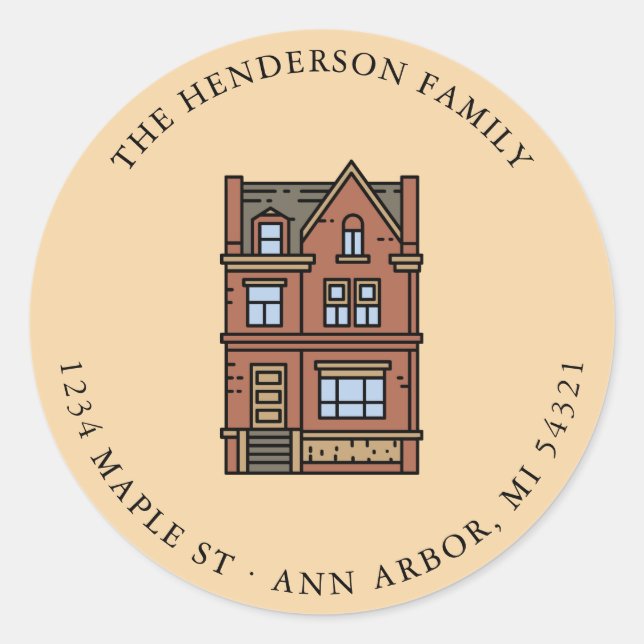 Adesivo Redondo Mudamos de Anúncio de Movimentação de Endereços (Frente)