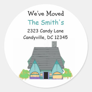 Adesivo Redondo Mudamos de novo para casa