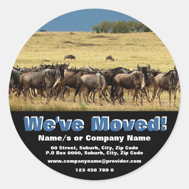 Adesivo Redondo Mudamos o anúncio (Frente)