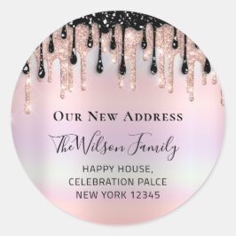 Adesivo Redondo Mudamos O RSVP De Novos Pastéis De Endereços