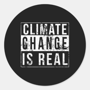 Adesivo Redondo Mudança climática é uma verdadeira greve global Ho