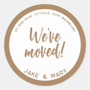 Adesivo Redondo Mudança de endereço Moderno Simples Mudamos