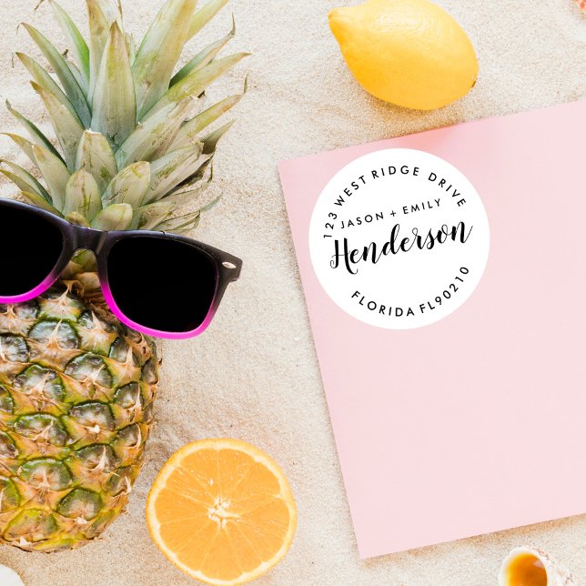 Adesivo Redondo Mudança de endereço, nova casa, endereço de retorn (Criador carregado)