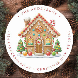 Adesivo Redondo Mudança de Feriado de Residência da Casa de Ginger