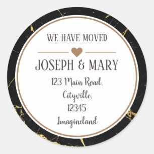 Adesivo Redondo Mudança de moderno elegante do mármore do ouro d