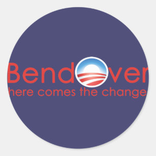 Adesivo Redondo Mudança de tendências para Barack Obamas