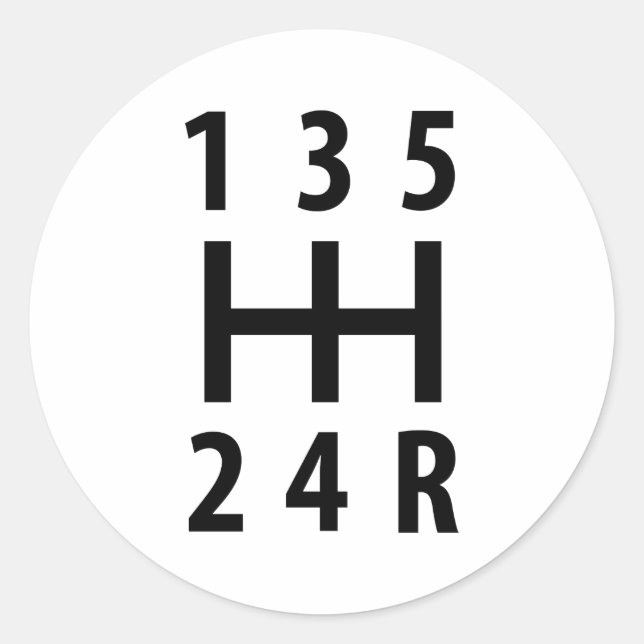 Adesivo Redondo mudança de velocidades 5 (Frente)