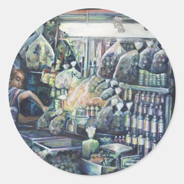 Adesivo Redondo Mudou a meta. Singapura (Frente)