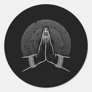 Adesivo Redondo Mudra de Meditação Zen Espiritual
