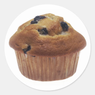 Adesivo Redondo Muffin de Blueberry