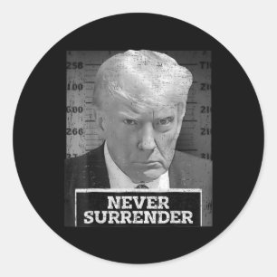 Adesivo Redondo Mug Shot - Donald Trump Mug Shot - Nunca renove