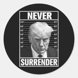 Adesivo Redondo Mug Shot - Donald Trump Mug Shot - Nunca renove