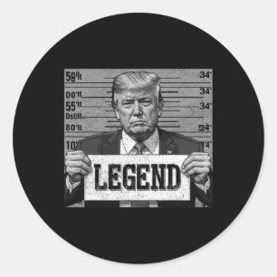 Adesivo Redondo Mugshot Funny Trump 2024