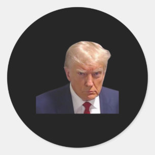 Adesivo Redondo Mugshot Trump 1rua Foto Donald Prison Mug Shot C