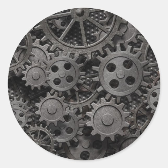 Adesivo Redondo Muitas peças de metal enferrujadas antigas ou peça (Frente)