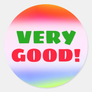 Adesivo Redondo MUITO BOM! + Padrão Divertido De Arco-Íris Multico