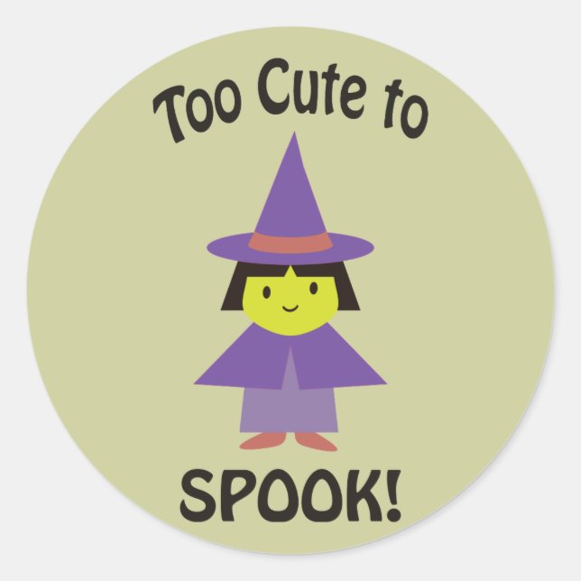 Adesivo Redondo Muito bonito para Spook! Bruxa Pequena (Frente)