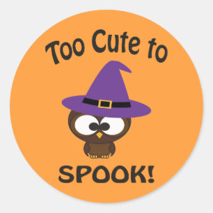 Adesivo Redondo Muito bonito para Spook! Owl Witch