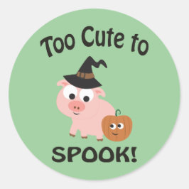 Adesivo Redondo Muito bonito para Spook! Pig Witch