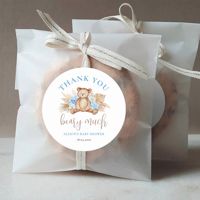 Adesivo Redondo Muito Chá de fraldas, obrigado (Criador carregado)