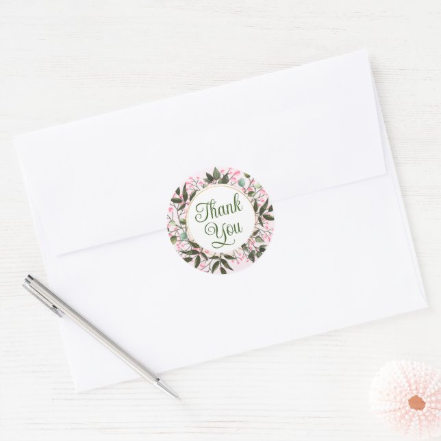 Adesivo Redondo Muito obrigado. (Envelope)