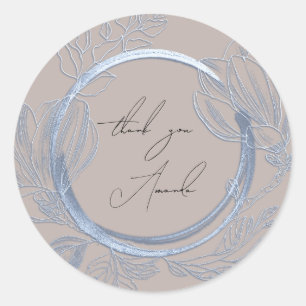 Adesivo Redondo Muito Obrigado A Chamar Magnolia Enfumaçado Floral