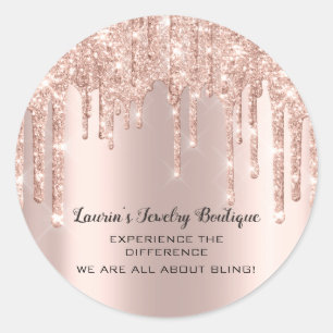 Adesivo Redondo Muito Obrigado Bela Rosa Bridal Glitter Drives