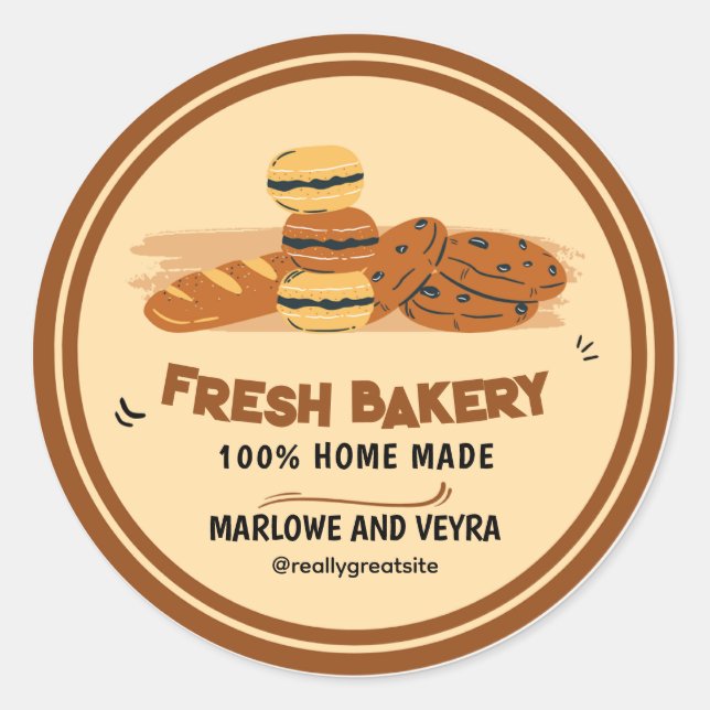 Adesivo Redondo Muito obrigado, Design elegante e elegante (Frente)