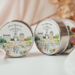 Adesivo Redondo Muito Obrigado | Jardim de Aquarela Parisiense<br><div class="desc">Diga "merci" ao estilo parisiense com este elegante design em aquarela. Com arquitetura francesa pintada à mão,  flores em flor e o suave romantismo de um passeio matinal por Paris,  é o toque final perfeito para lembranças,  envelopes ou embalagens.</div>