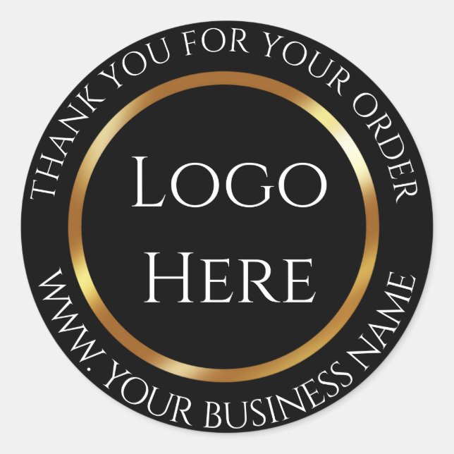 Adesivo Redondo Muito obrigado Logotipo aqui (Frente)