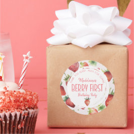 Adesivo Redondo Muito Obrigado Morango