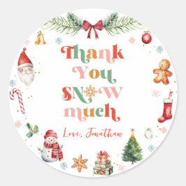 Adesivo Redondo Muito Obrigado, Muito Festa de aniversário De Nata