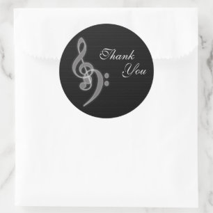Adesivo Redondo Muito Obrigado - Music Round Stickers