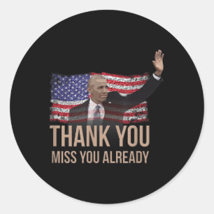 Adesivo Redondo Muito Obrigado Obama, Senhora Barack Presidente
