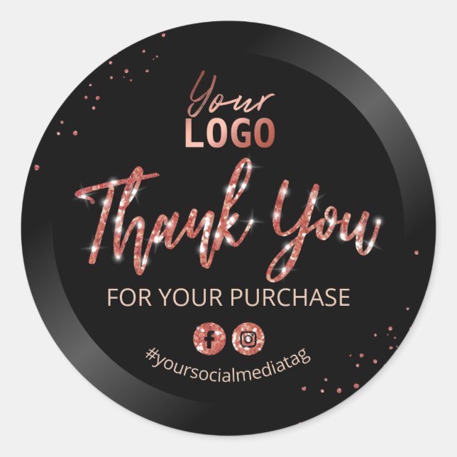 Adesivo Redondo Muito Obrigado Pela Sua Compra (Frente)