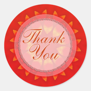 Adesivo Redondo Muito Obrigado, Pentes De Petéis Laranja