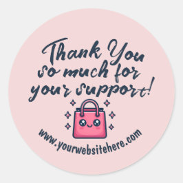 Adesivo Redondo Muito Obrigado Por Sua Saca De Suporte