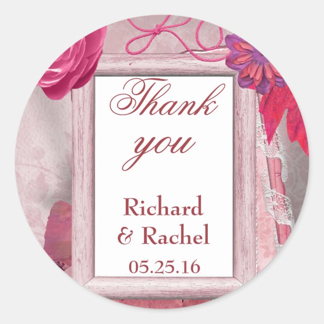 Adesivo Redondo Muito obrigado Roxo (Frente)