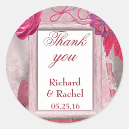 Adesivo Redondo Muito obrigado Roxo