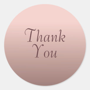 Adesivo Redondo Muito Obrigado Texto Rosa Dourado Tendência Modelo