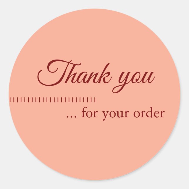 Adesivo Redondo Muito suave cliente de empresas laranja Obrigado (Frente)