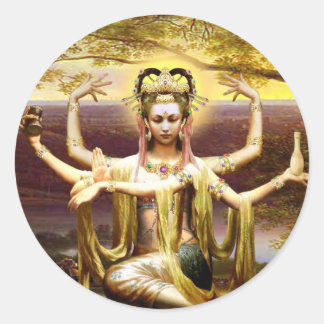 Adesivo Redondo Muitos Kwan Yin Armados