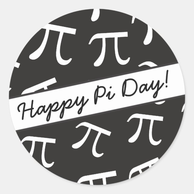 Adesivo Redondo Muitos Pi - Matemática - Feliz Dia Pi (Frente)