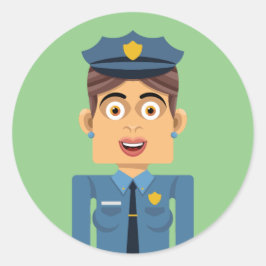 Adesivo Redondo Mujer policia