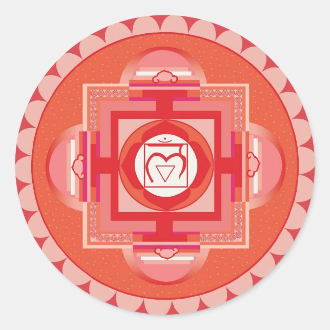 Adesivo Redondo Mūlādhāra Mandala Chakra (Root chakra) (Frente)