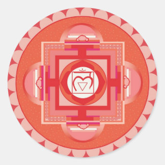 Adesivo Redondo Mūlādhāra Mandala Chakra (Root chakra)