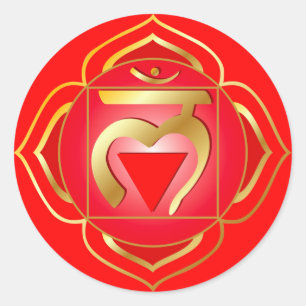 Adesivo Redondo muladhara ou raiz chakra Sticker