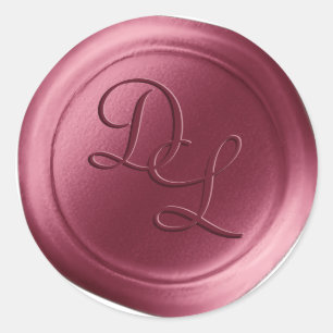 Adesivo Redondo Mulberry Mauve 2 - Letra Monogramx Seal